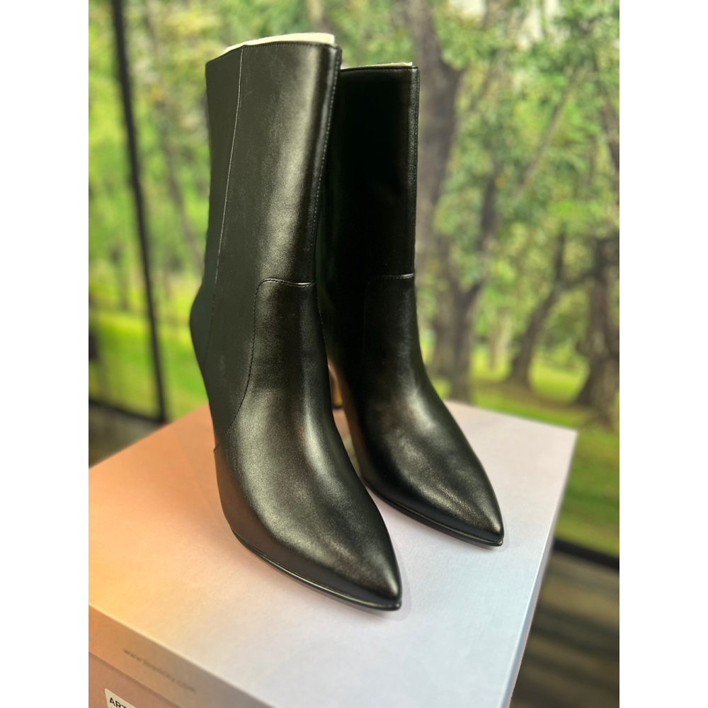 Lisa Vicky Black Arthaul-V Leather Ankle Boots Size 10M - Picture 2 of 5